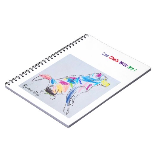 Notebook "Rainbow Dog Chalk" Notizblock (Linke Seite)