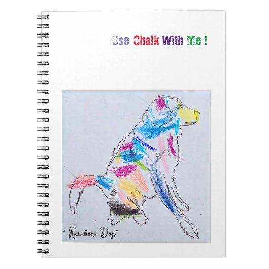 Notebook "Rainbow Dog Chalk" Notizblock (Vorderseite)