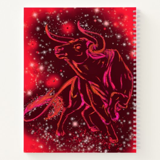 Notebook Red Bull Running At Starry Night Notizblock (Rückseite)