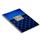Notebook-Retro, Retro, kariert, Patchwork, blau Notizblock (Rechte Seite)