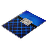 Notebook-Retro, Retro, kariert, Patchwork, blau Notizblock (Linke Seite)