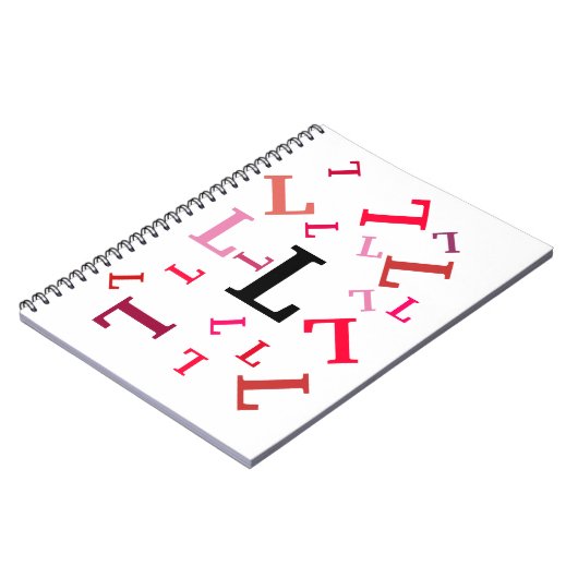 Notebook - Rote Buchstaben umdrehen Notizblock (Linke Seite)