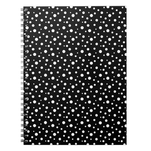 Notebook-Schwarz-Weiß-Polka-Punkte Notizblock (Vorderseite)