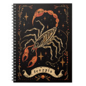 Notebook Scorpio Celestial Zodiac Art Notizblock (Vorderseite)