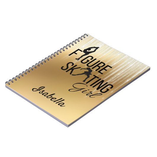 Notebook-Skaten-Mädchen-Gold-Symbol Notizblock (Linke Seite)