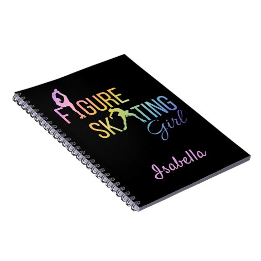 Notebook-Skaten Mädchen mit Regenbogenfarben Notizblock (Rechte Seite)