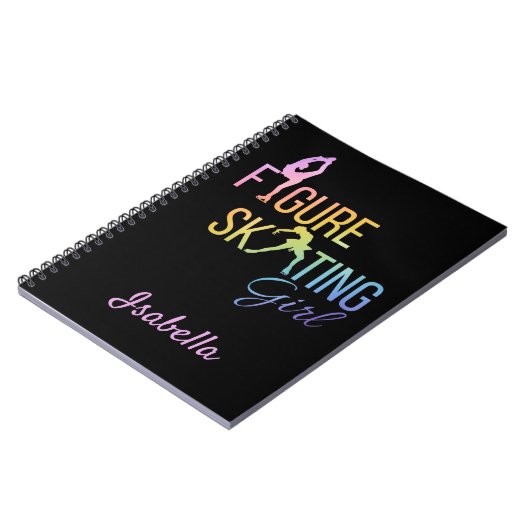 Notebook-Skaten Mädchen mit Regenbogenfarben Notizblock (Linke Seite)