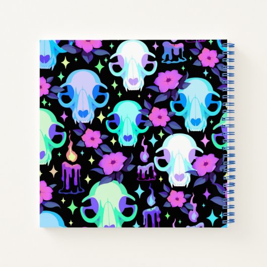 Notebook "Skulls and Flowers" Notizblock (Rückseite)