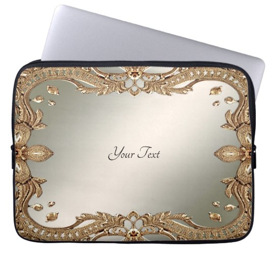 Notebook-Sleeve aus Verziertem Gold Laptopschutzhülle (Vorderseite)