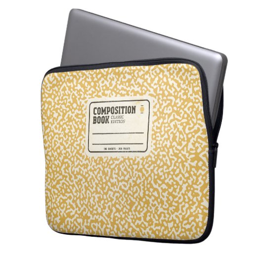 Notebook-Sleeve in gelber Auflage Laptopschutzhülle (Vorderseite Links)