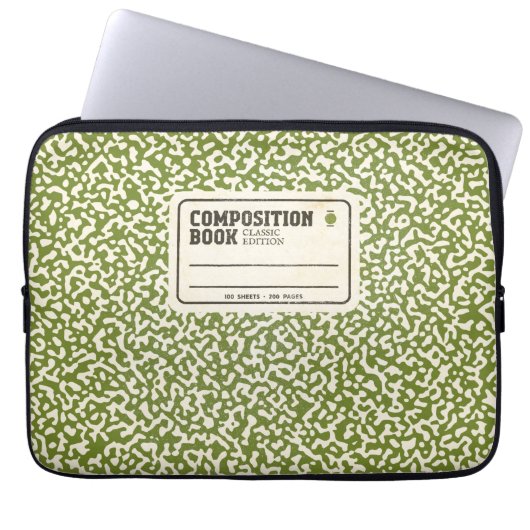 Notebook-Sleeve in grün Laptopschutzhülle (Vorderseite)