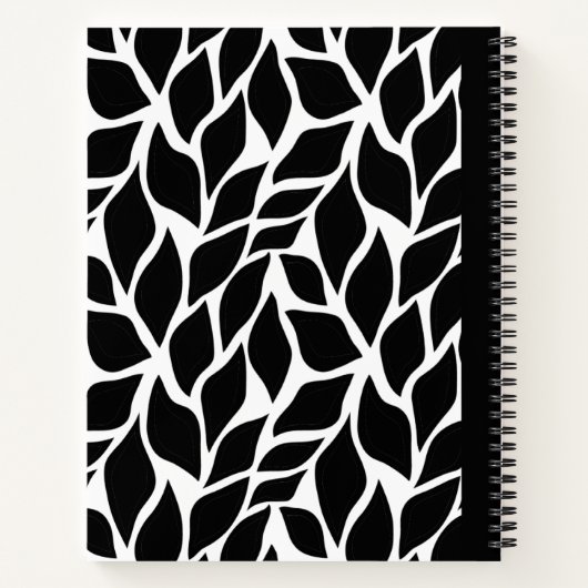 Notebook-Spirale in Schwarzweiß Notizblock (Rückseite)