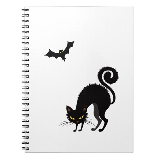 Notebook - Spooked Black Cat Notizblock (Vorderseite)