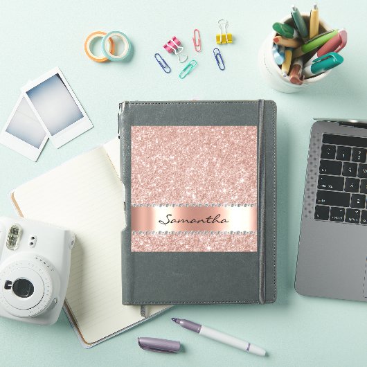 Notebook-Sticker Rose Gold Monogram Diamond Aufkleber (iPad Hülle)