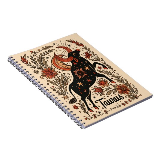 Notebook Taurus Celestial Zodiac Art Notizblock (Rechte Seite)