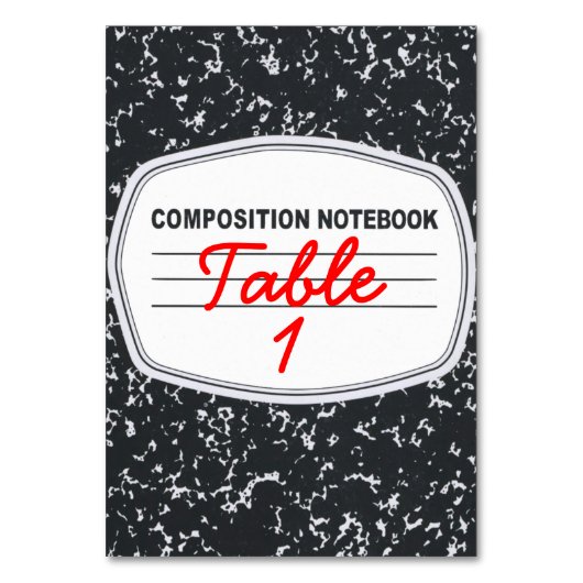 Notebook-Tischkarte mit individueller Zusammensetz Tischnummer (Rückseite)