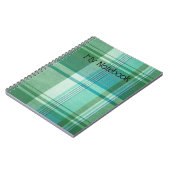 Notebook - Türkis-Tartan-Notebook individuell gest Notizblock (Linke Seite)