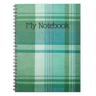 Notebook - Türkis-Tartan-Notebook individuell gest Notizblock