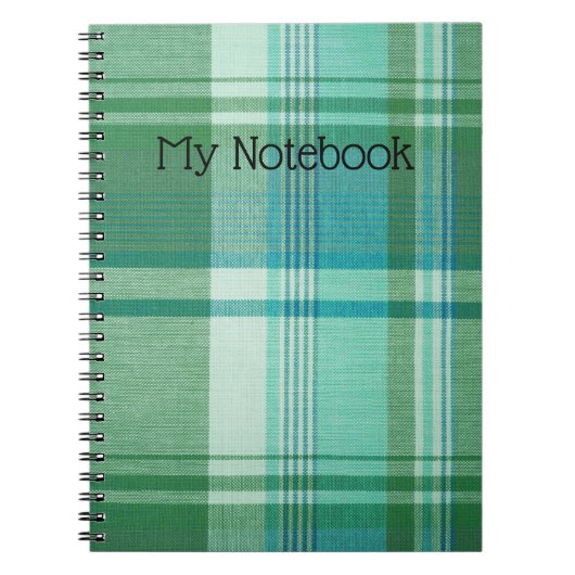 Notebook - Türkis-Tartan-Notebook individuell gest Notizblock (Vorderseite)