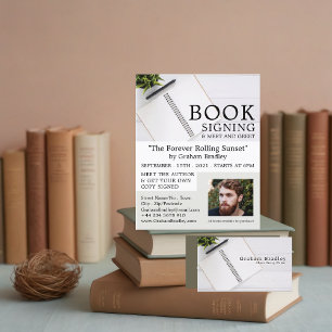 Notebook und Schreibgerät, Schriftsteller Visitenkarte