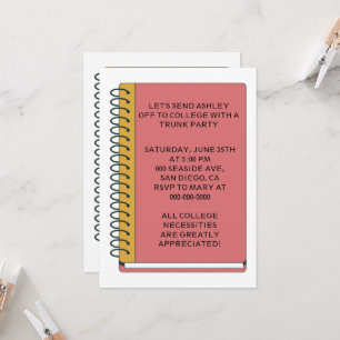 Notebook-Uni Trunk-Party Einladung