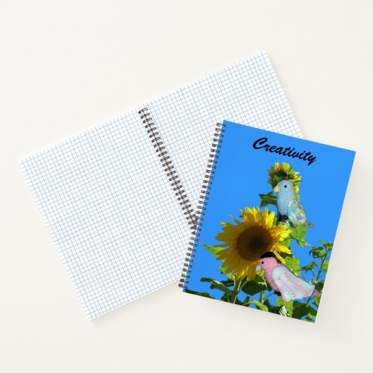 Notebook - Vögel auf Sonnenblumen Notizblock (Innenseite)