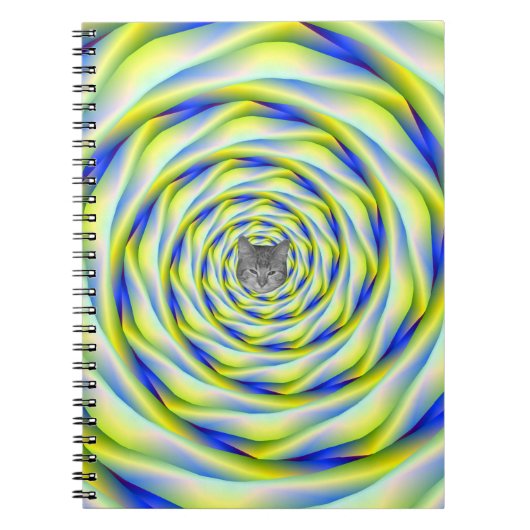Notebook Vortex in Blau und Gelb Notizblock (Vorderseite)