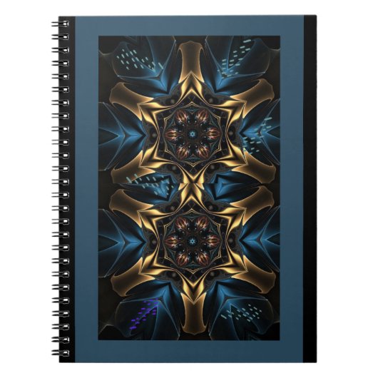 Notebook Wild Blue & Gold Desgn Journal Notizblock (Vorderseite)