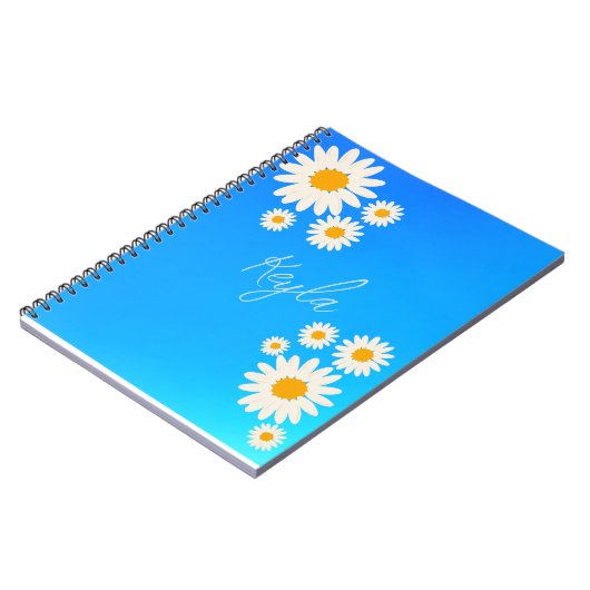 Notebook with gradient Rose and Daisies Notizblock (Linke Seite)