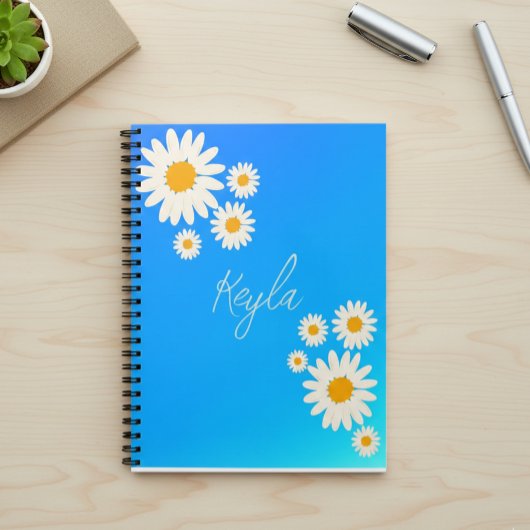 Notebook with gradient Rose and Daisies Notizblock
