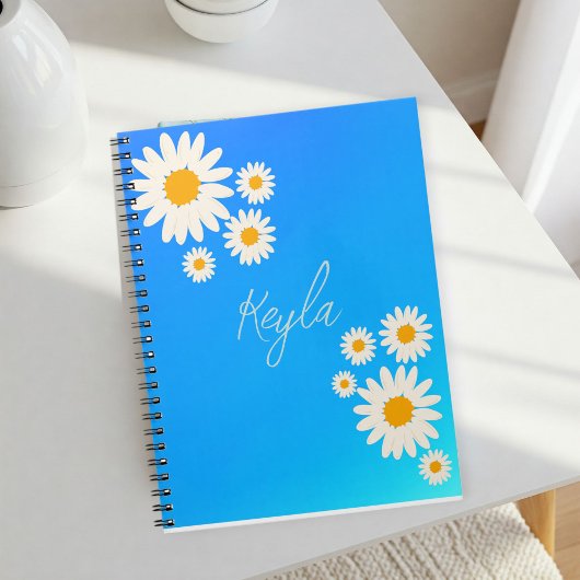 Notebook with gradient Rose and Daisies Notizblock