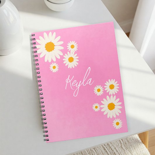Notebook with gradient Rose and Daisies Notizblock