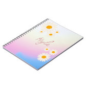 Notebook with gradient Rose and Daisies Notizblock (Linke Seite)