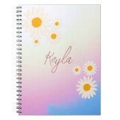 Notebook with gradient Rose and Daisies Notizblock (Vorderseite)