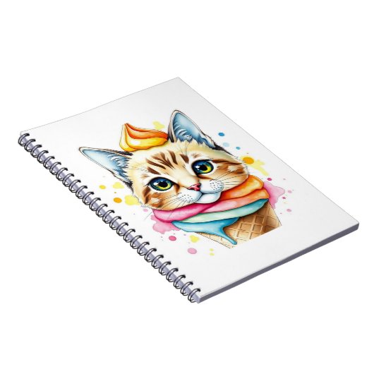 Notebook with ice-cream and cat notizblock (Rechte Seite)