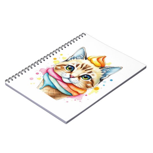 Notebook with ice-cream and cat notizblock (Linke Seite)