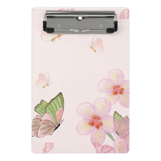 Notebook with Whimsical Butterfly Design Mini Klemmbrett (Vorderseite)