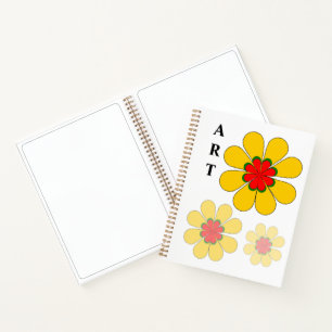 Notebook - Yellow Blumen ART Sketchbook Notizblock