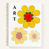 Notebook - Yellow Blumen ART Sketchbook Notizblock (Vorderseite)