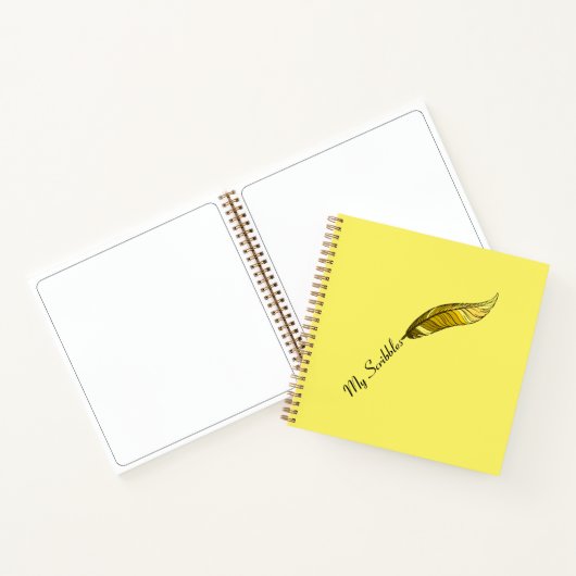 Notebook - Yellow Feather Pen Notizblock (Innenseite)