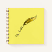 Notebook - Yellow Feather Pen Notizblock (Vorderseite)