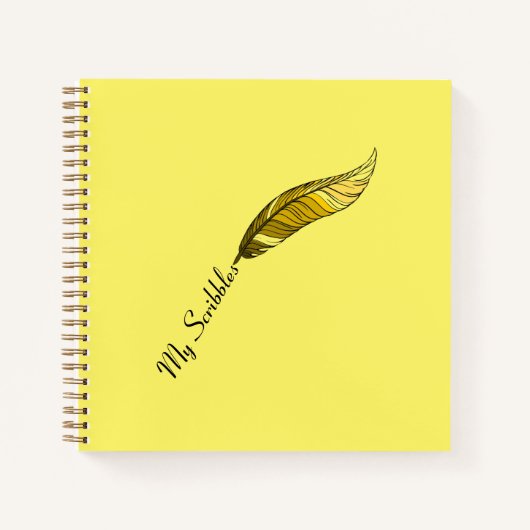 Notebook - Yellow Feather Pen Notizblock (Vorderseite)