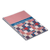 Notebook zu Personalisieren: Herz, Rose, Gingham Notizblock (Rechte Seite)
