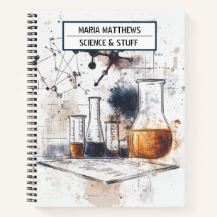 Notebook zum Thema Wissenschaft und Chemie Notizblock