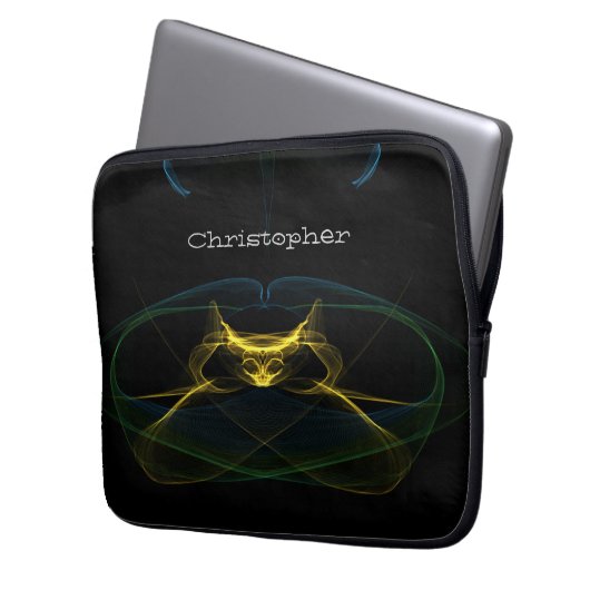 Notebookcase - Fraktal-Alien Laptopschutzhülle (Vorderseite Links)