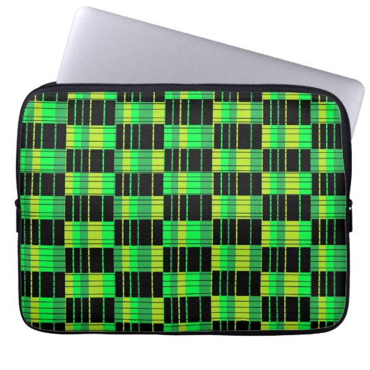 Notebookgehäuse mit Kariertem, grün und schwarz Mu Laptopschutzhülle (Vorderseite)