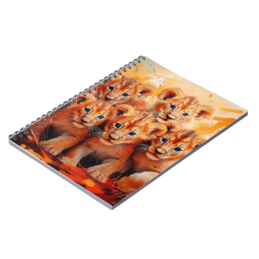 Notebooks - Artwork mit fünf Löwen-Hubs Notizblock (Linke Seite)
