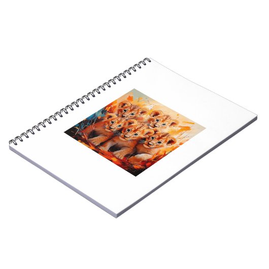 Notebooks - Artwork mit fünf Löwen-Hubs Notizblock (Linke Seite)
