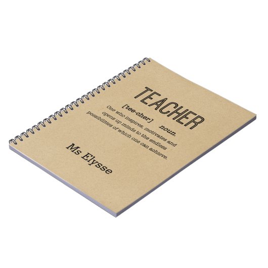 Notebooks für Lehrkräfte - Rustikale Kraft - Defin Notizblock (Linke Seite)