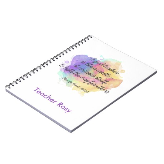Notebooks für personalisierte Lehrer (Candle Quote Notizblock (Linke Seite)
